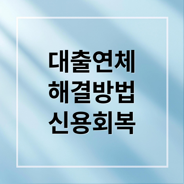 대출연체
해결방법
신용회복 (대출 연체 불이익)