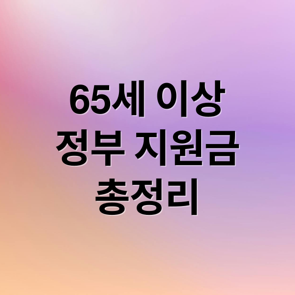65세 이상
정부 지원금
총정리 (65세 이상 정부지원금)