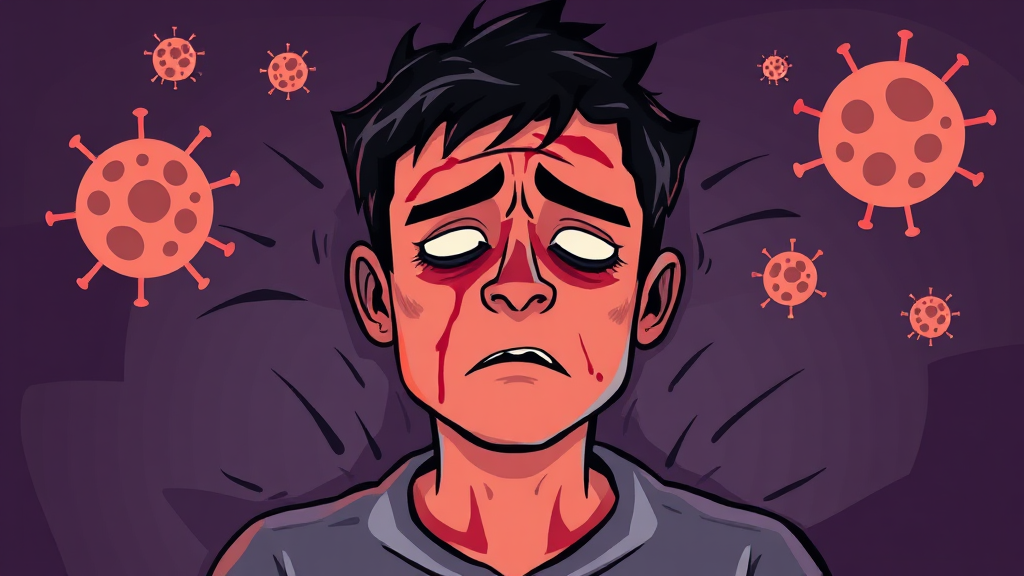 주요 증상 및 잠복기 (cartoon 스타일)