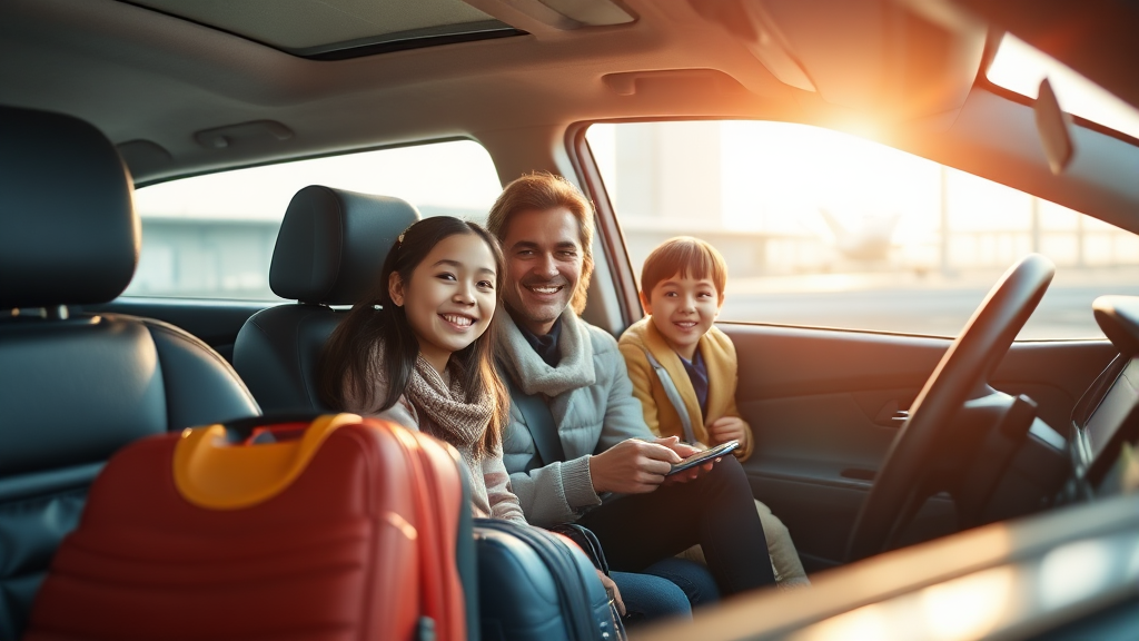 상하이 여행, 공항 픽업 서비스로 편안하게 시작하기 (realistic 스타일)