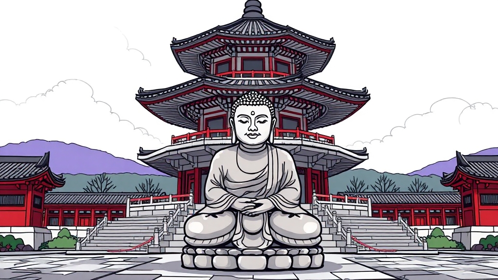 월정사 석조보살좌상, 그 가치를 되새기며 (cartoon 스타일)