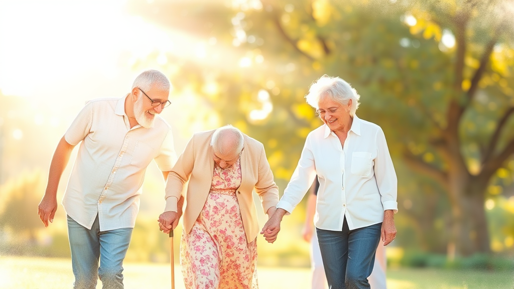 치매 지원 종류 및 내용 (watercolor 스타일)