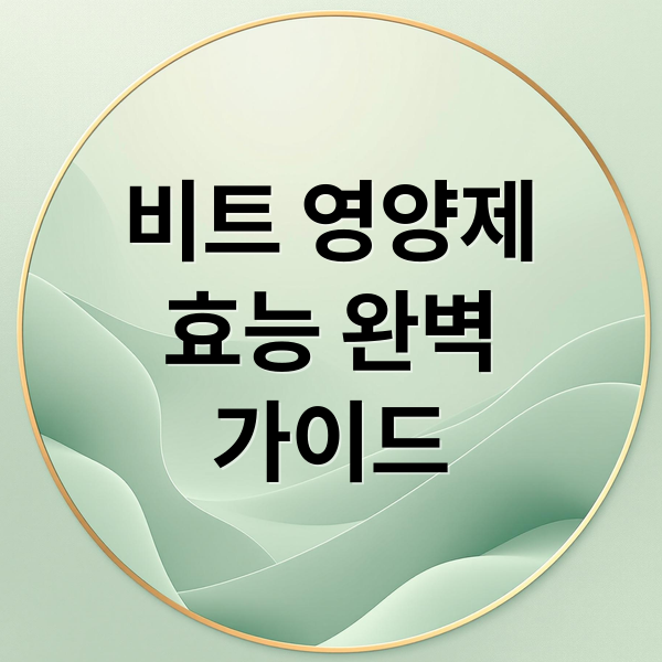 비트 영양제
효능 완벽
가이드 (비트 효능 영양제 추천)