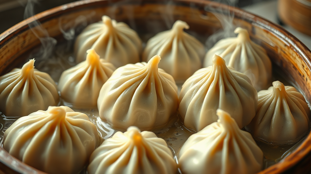 대왕만둣국: 압도적인 크기와 특별한 맛 (realistic 스타일)