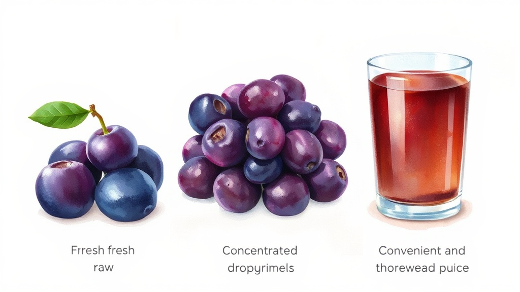 나에게 맞는 푸룬 형태는? 생푸룬, 건푸룬, 주스 비교 분석 (watercolor 스타일)