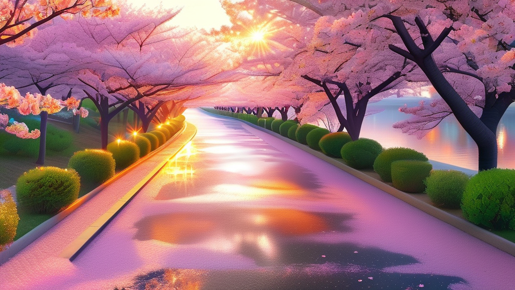 전국 벚꽃 명소 추천: 놓치지 말아야 할 곳들 (realistic 스타일)