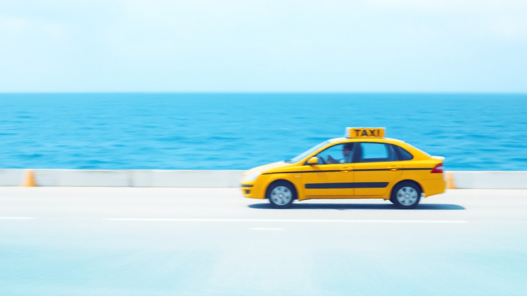 택시 투어로 편하게! (watercolor 스타일)