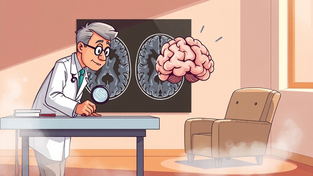 치매 진단 및 검사 과정 (cartoon 스타일)