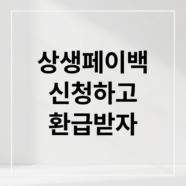 상생페이백
신청하고
환급받자 (상생페이백 신청방법 환급 예상금액)