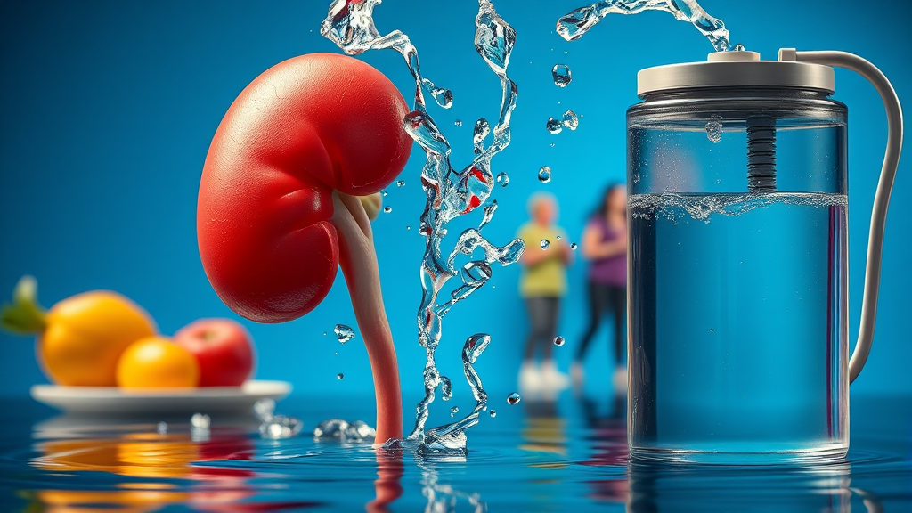 신장 건강 관리 생활 습관 (realistic 스타일)