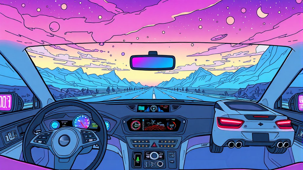 전면 유리 디스플레이 작동 방식 (illustration 스타일)