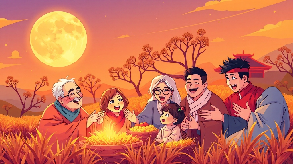 2025년 추석 인사말: 따뜻한 마음 전달 (cartoon 스타일)