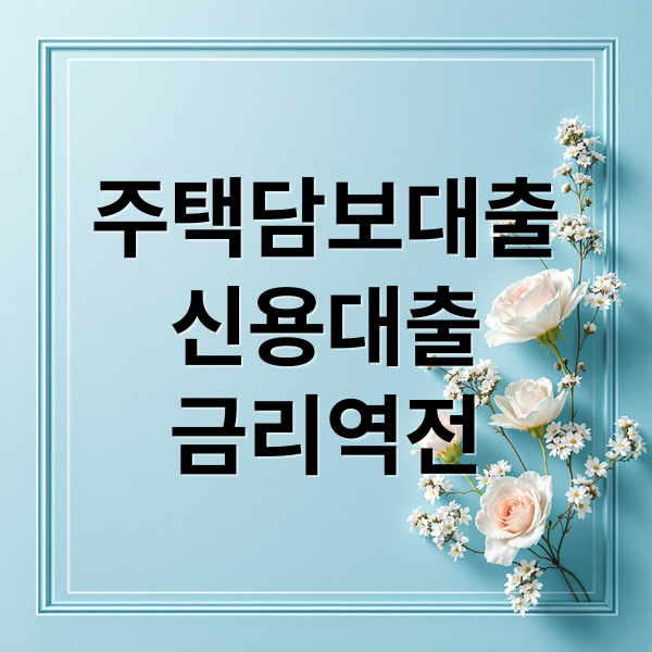 주택담보대출
신용대출
금리역전 (주담대 금리 신용대출 역전 현상)