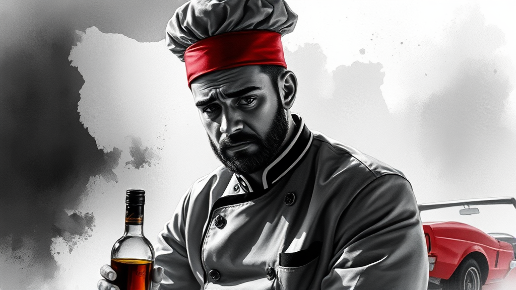 음주운전 및 폭행 전력 (watercolor 스타일)