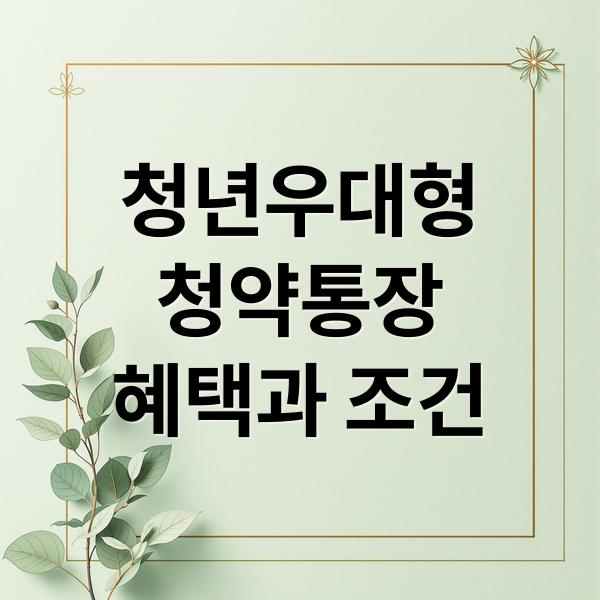 청년우대형
청약통장
혜택과 조건 (청년우대형 청약통장 신청)