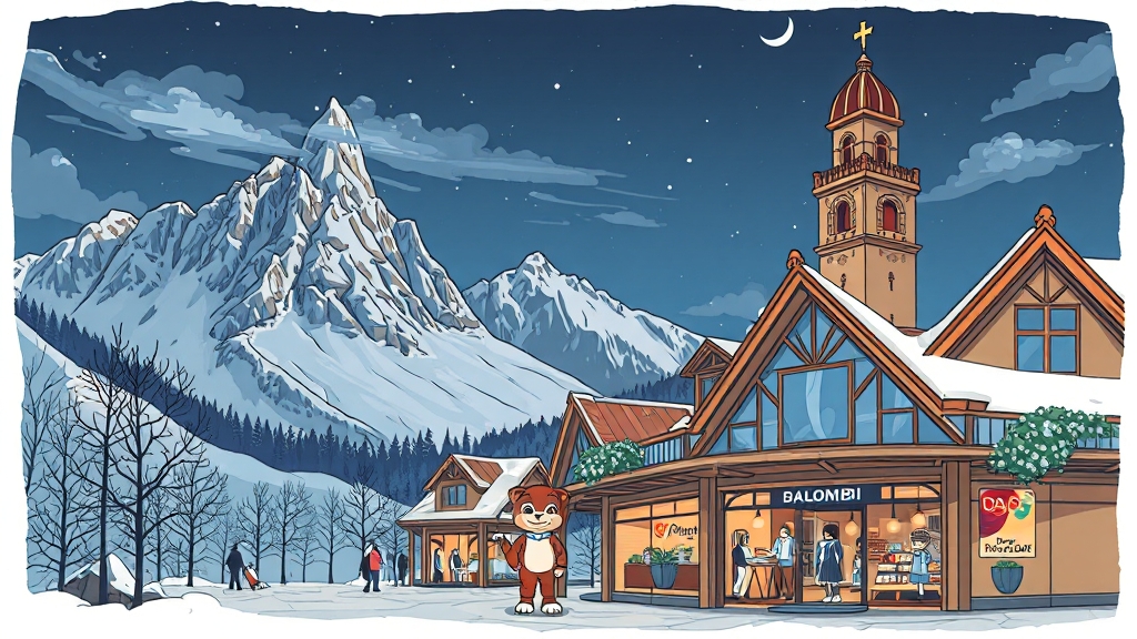 코르티나 담페초 시내 관광 및 쇼핑 정보 (illustration 스타일)