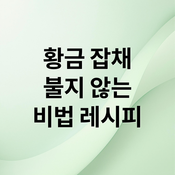황금 잡채
불지 않는
비법 레시피 (잡채 황금레시피)