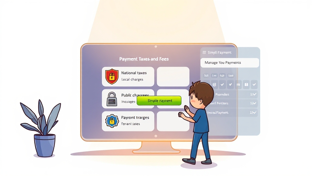 다양한 세금 및 요금 납부 가능 여부 (cartoon 스타일)