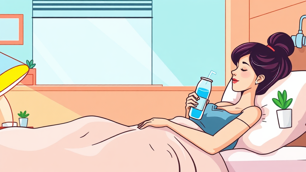 장염 빨리 낫는 생활 습관 (cartoon 스타일)