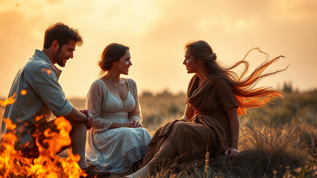 원소별 궁합 (불, 흙, 공기, 물) (realistic 스타일)