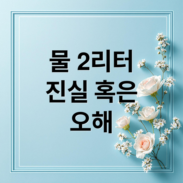 물 2리터
진실 혹은
오해 (하루 2리터 수분 섭취)