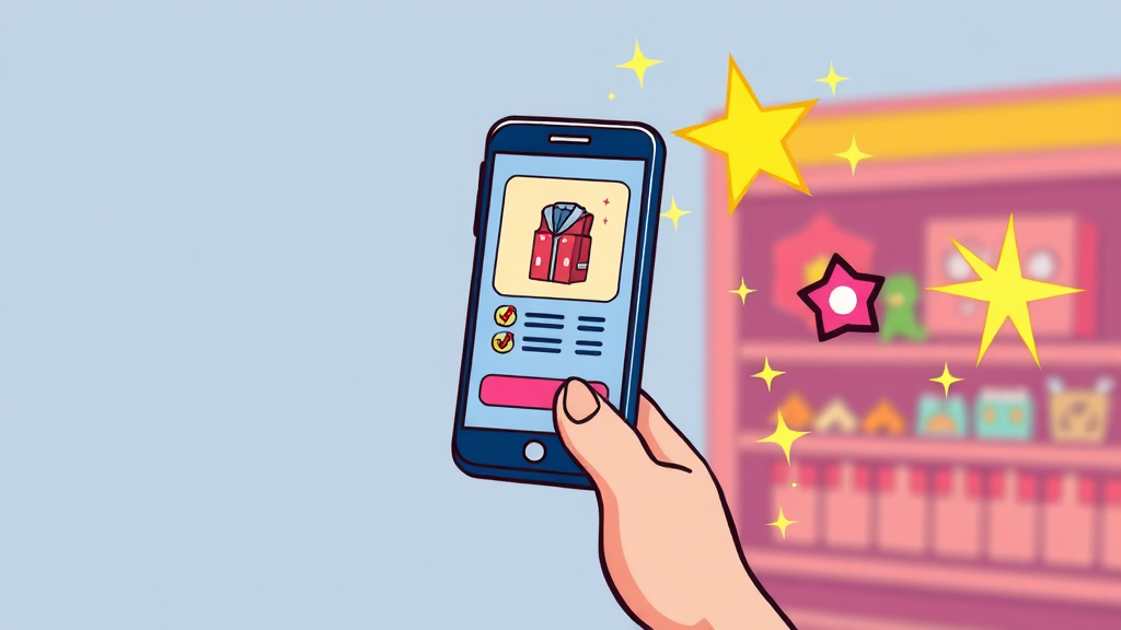 앱으로 재고 확인하는 방법 (cartoon 스타일)