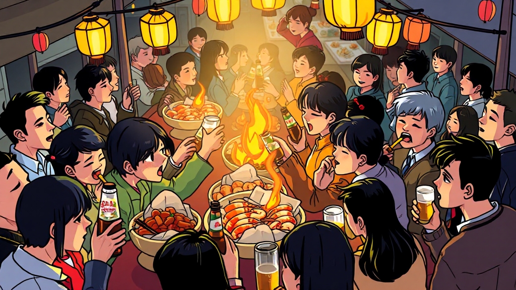 축제 먹거리 및 부스 (cartoon 스타일)