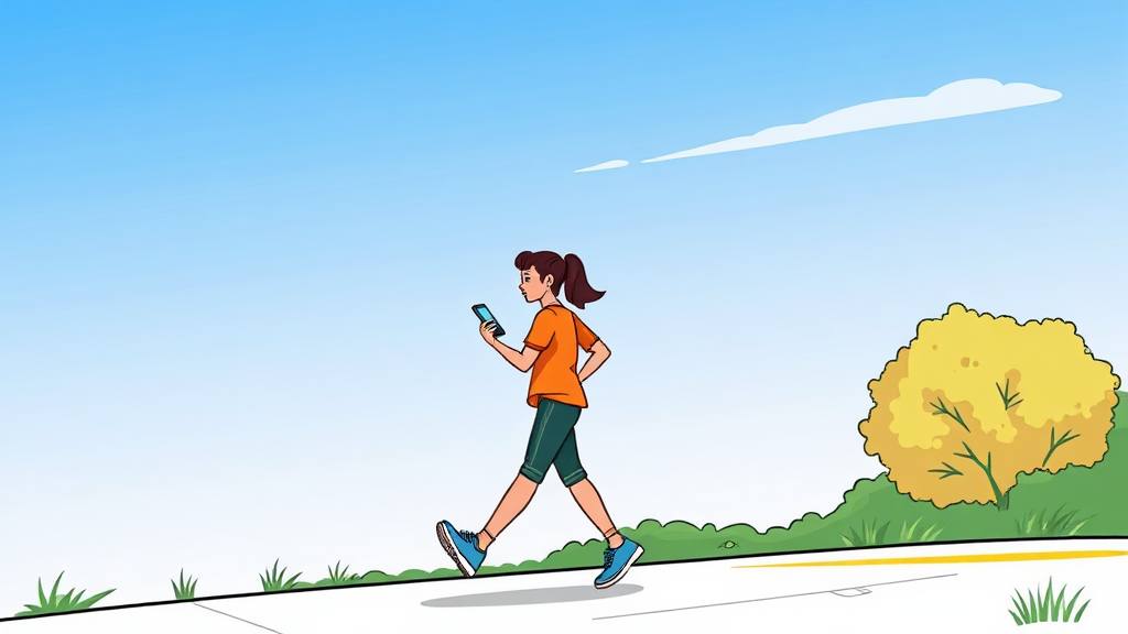 걷기 포인트 적립 방법 (cartoon 스타일)