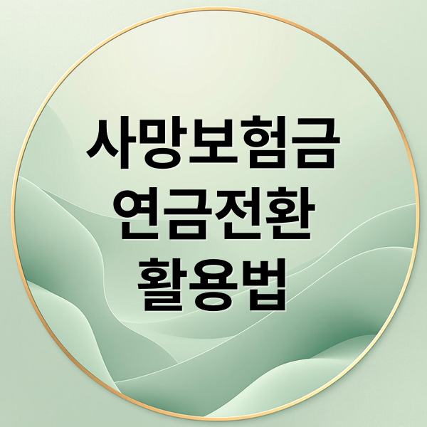 사망보험금
연금전환
활용법 (사망보험금 연금 전환)