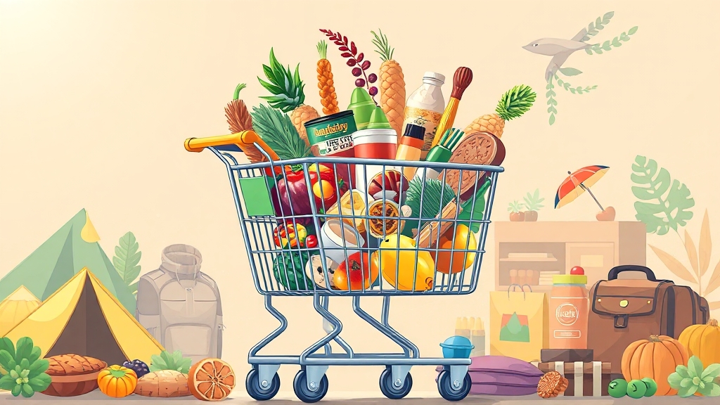 알뜰 쇼핑 꿀팁 및 유의사항 (illustration 스타일)