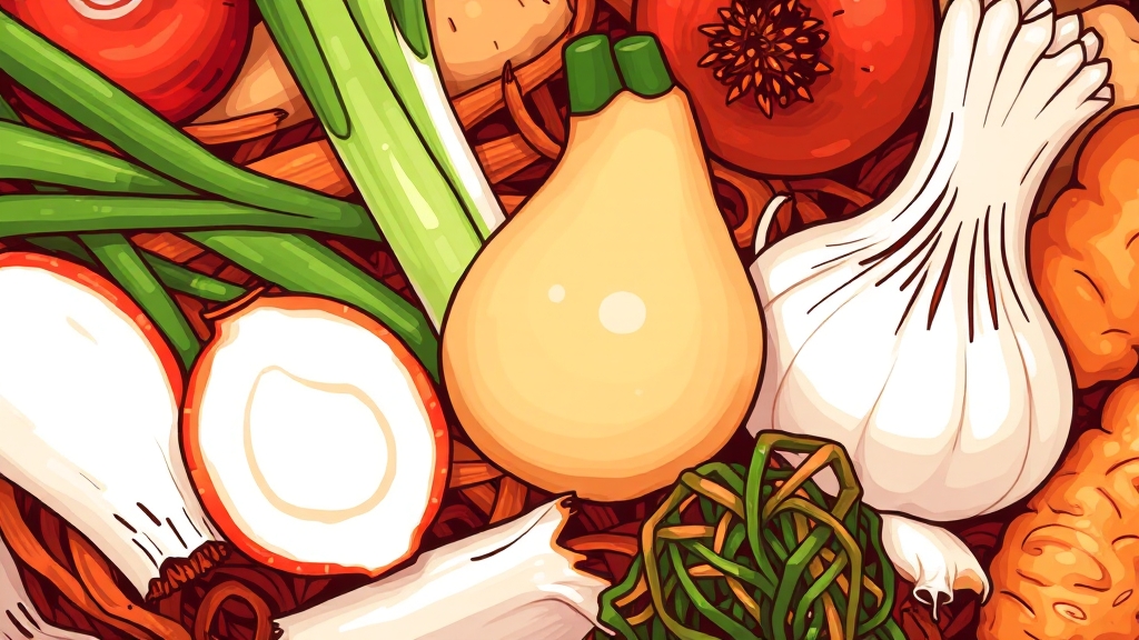 김치 속재료 손질법 (illustration 스타일)