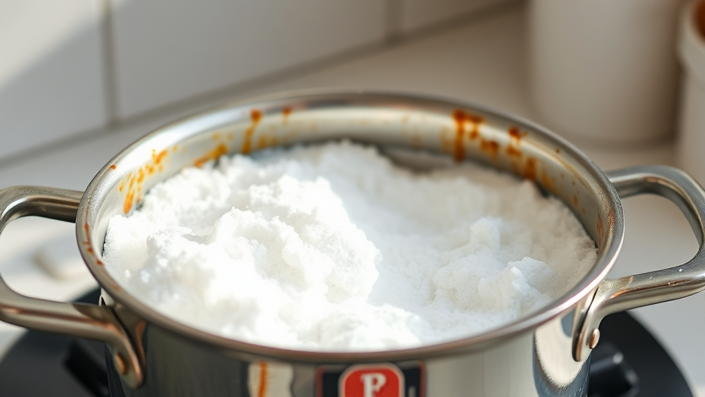 탄 냄비 세척 마무리