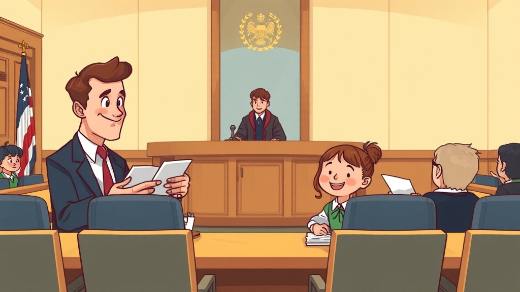 이혼 소송 과정 감정 관리 (cartoon 스타일)