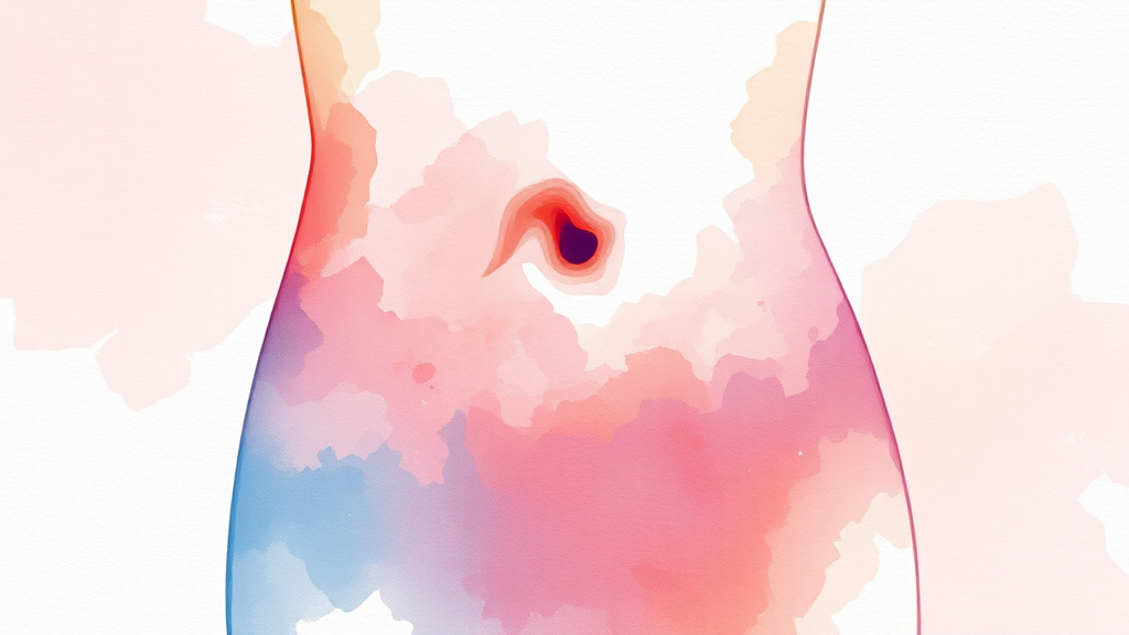 장이 꼬이는 느낌, 어떤 증상이 함께 나타날까? (watercolor 스타일)