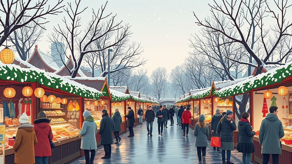 겨울 마켓 & 플리마켓 정보 (illustration 스타일)