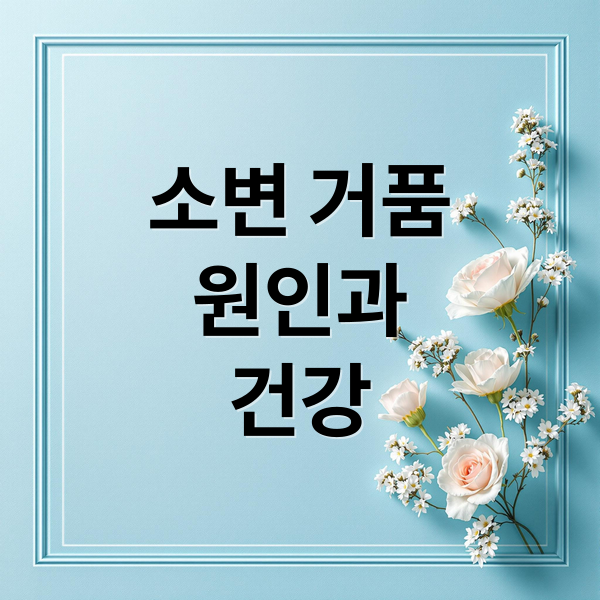 소변 거품
원인과
건강 (소변 거품 원인)