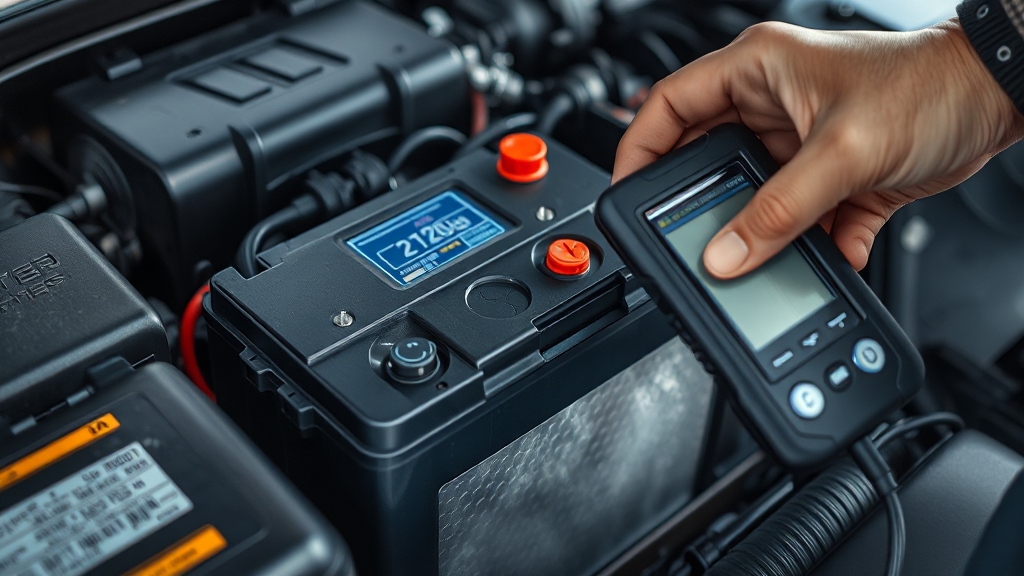 배터리 문제 진단 및 점검 (realistic 스타일)