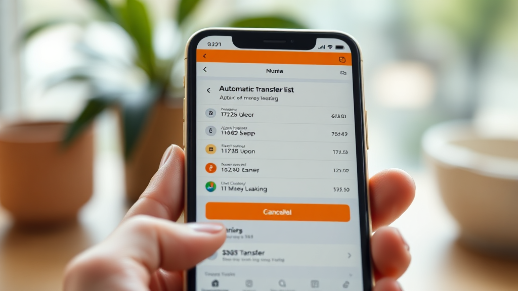 자동이체 관리 & 해지 (realistic 스타일)