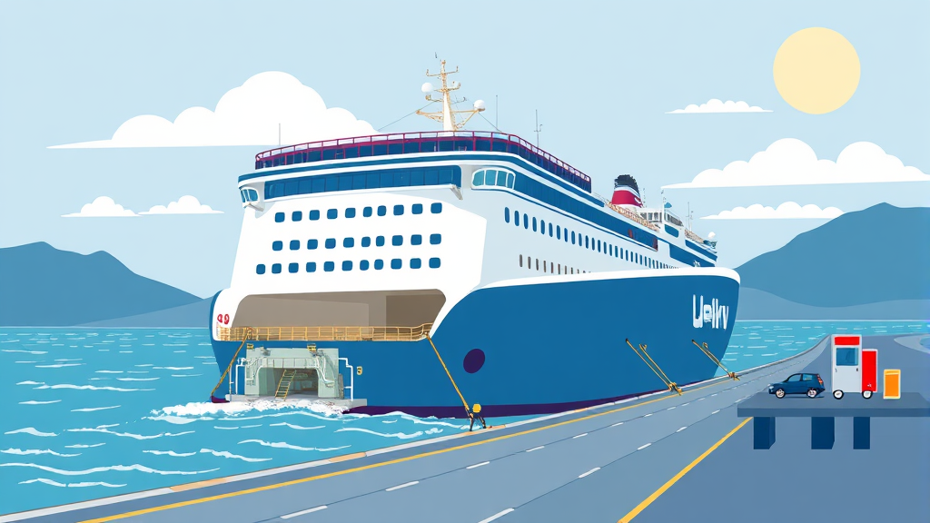 차량 선적부터 객실까지, 제주 배편 이용 완벽 분석 (illustration 스타일)