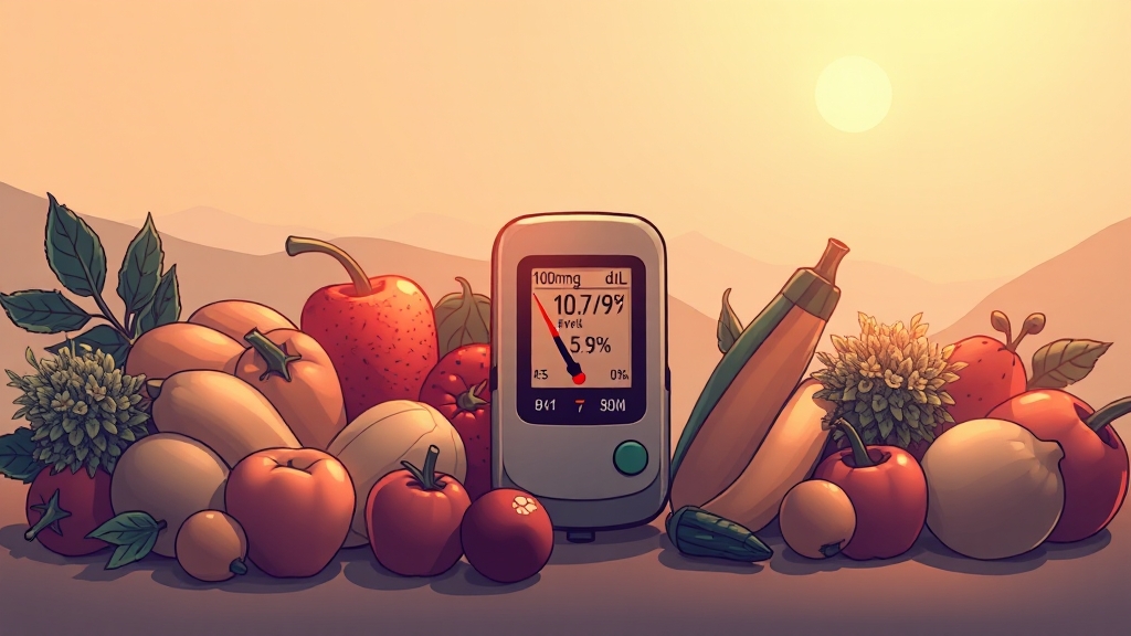 당뇨 진단 기준과 혈당 수치 (illustration 스타일)
