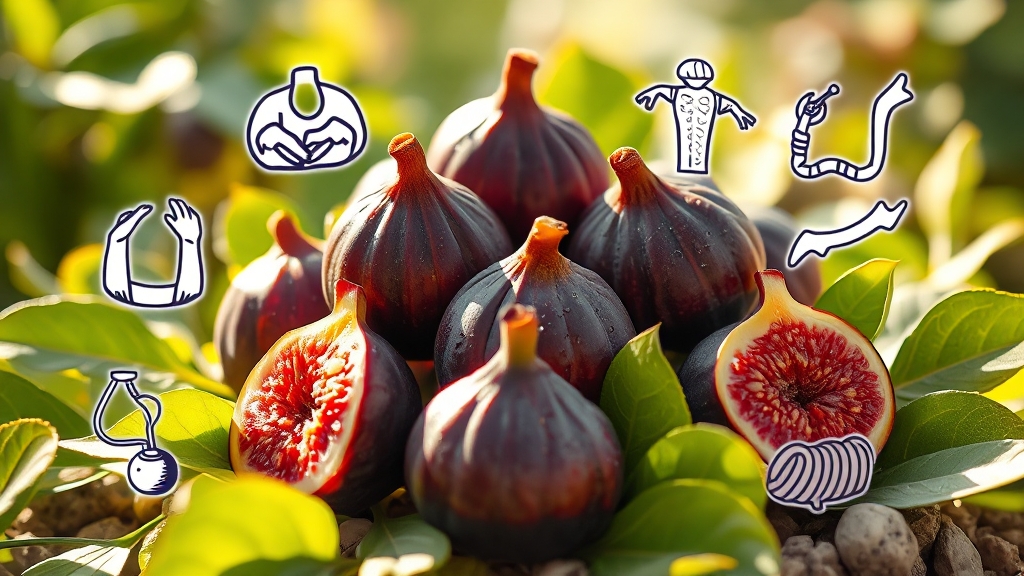 무화과의 주요 건강 효능 (realistic 스타일)