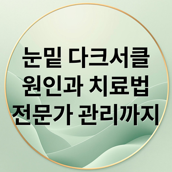 눈밑 다크서클
원인과 치료법
전문가 관리까지 (다크서클 원인 해결법)