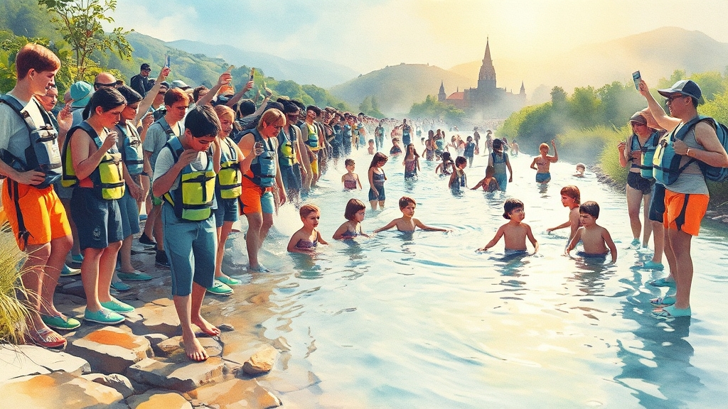 워터밤 안전하게 즐기기! (watercolor 스타일)