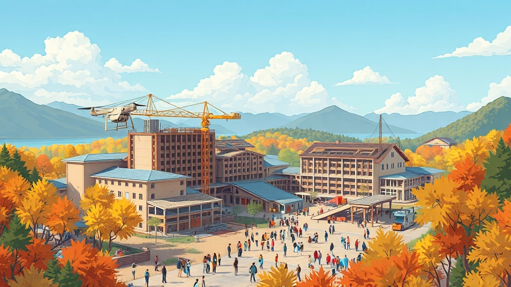 의림지 리조트 개발 (cartoon 스타일)