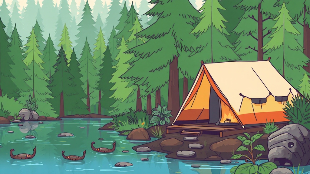 고명야영캠핑장 소개 (illustration 스타일)