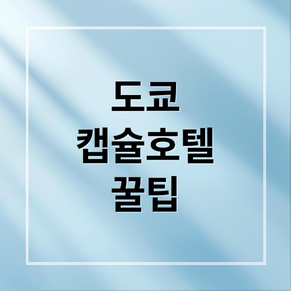도쿄
캡슐호텔
꿀팁 (도쿄 캡슐호텔 혼자 여행)