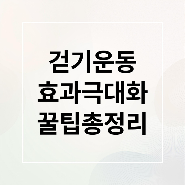 걷기운동
효과극대화
꿀팁총정리 (걷기 건강)