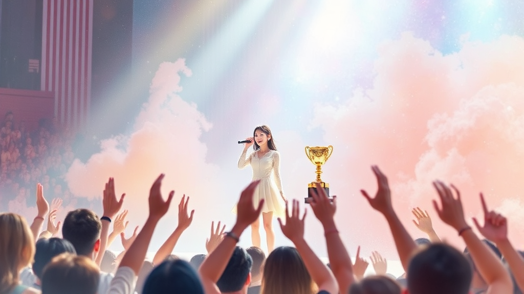 대국민 응원 투표 현황 및 결과 (watercolor 스타일)