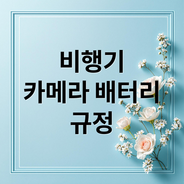 비행기카메라 배터리규정 (비행기 카메라 배터리 규정)