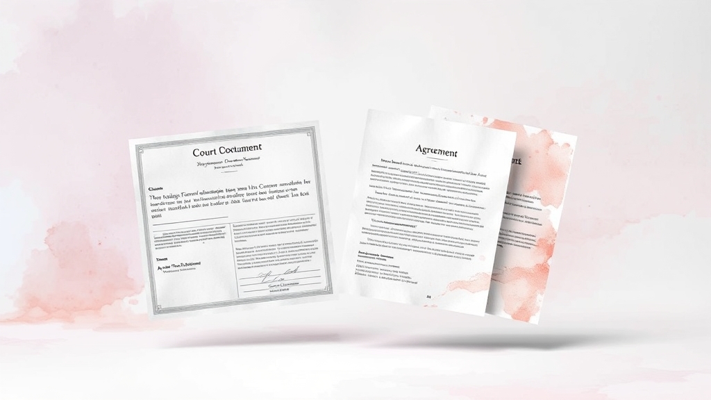 협의이혼을 위한 필수 서류 준비 (watercolor 스타일)